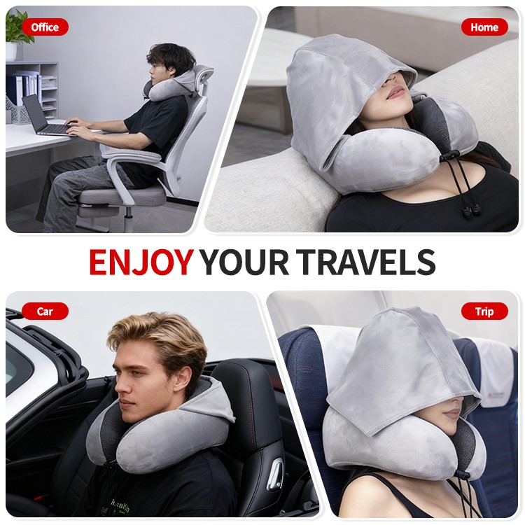 Memory Foam U Shape Neck Pillow With Cap best